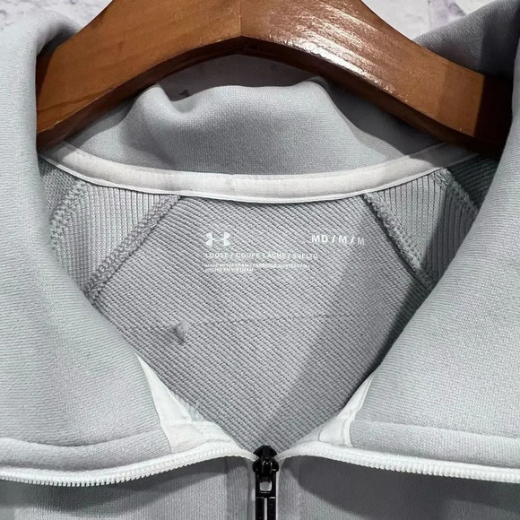 Under Armour Size Medium Dockside Fish Full Zip‎ Jacket Active Comfy Halo Gray - Picture 7 of 13